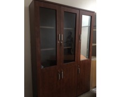 THANH LÝ TỦ HỒ SƠ GIÁM ĐỐC CÓ KÍNH, 6 CÁNH, 220x150 ĐỎ XOAN ĐÀO